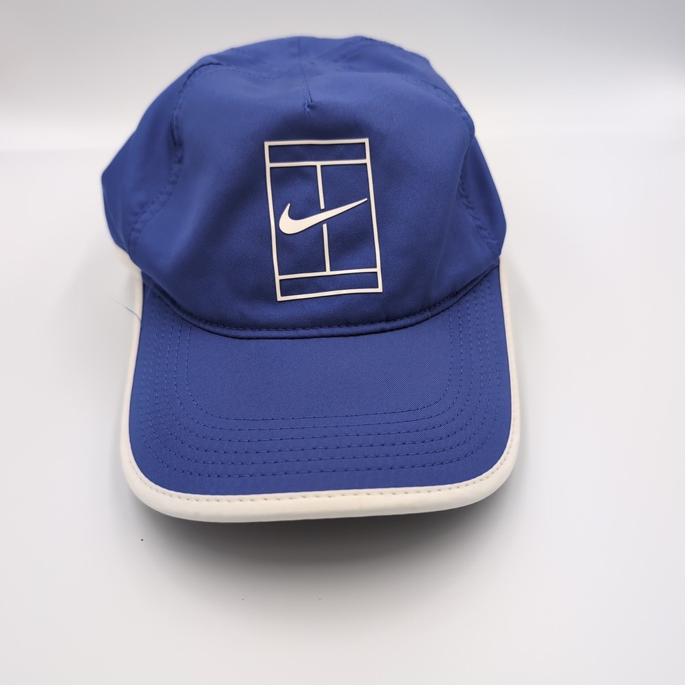 Nike Tennis Court Strapback Hat Cap Featherlight Dri-Fit Aerobill Royal Blue